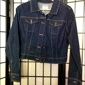 Old Navy women’s M crop style jacket hand painted